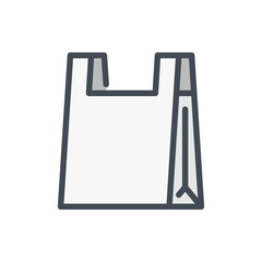 Shopping bag with handles color line icon. Grocery bag vector outline colorful sign.