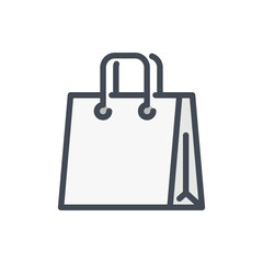 Shopping bag with handles color line icon. Grocery bag vector outline colorful sign.