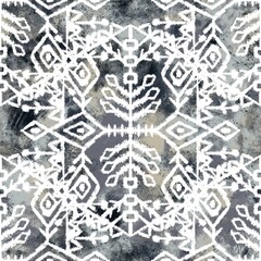 Seamless neutral and white grungy classic abstract surface pattern design for print. High quality illustration. Monochrome earth colored design with white pattern design overlay. Repeat graphic swatch