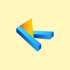initial logo K or letter K logo, very suitable for a industrial business logo or other business, can also be used as a game or technology community logo	
