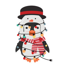 Penguin costume with Christmas Lights