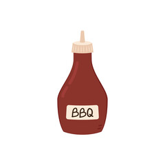 BBQ sauce in bottle vector. BBQ sauce on white background.