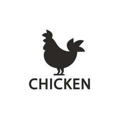 Chicken logo design. Chicken icon on white background.