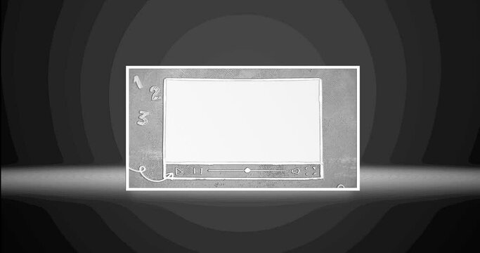 animated black and white screen icon