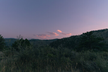 Calming sunset in the Rocky Mountains, Colorado