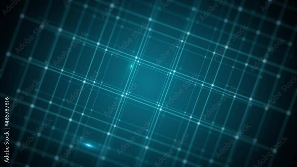 Poster Abstract Technology Background With Grid Data Zooming In Loop/ 4k animation of an abstract minimal technology background with data grid and lines and outlined cube zooming in seamless looping
