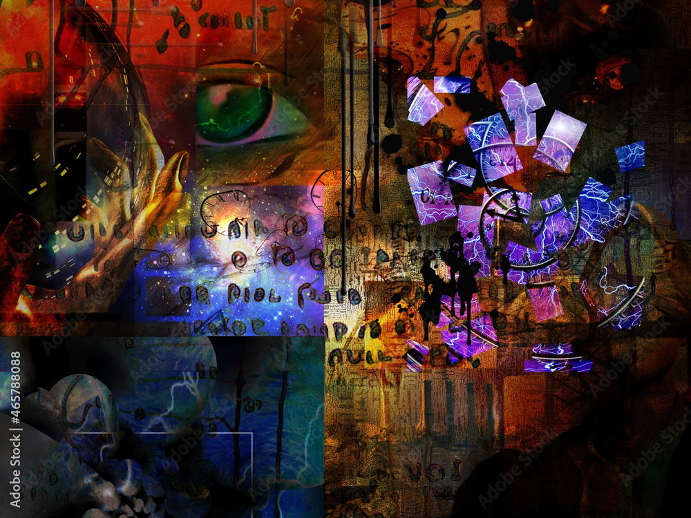 Poster surreal abstract. 3d rendering