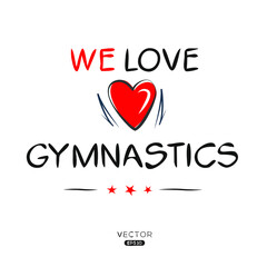 Creative Gymnastics lettering, Can be used for stickers and tags, T-shirts, invitations, vector illustration.