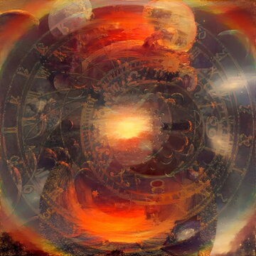Abstract with galaxy inside