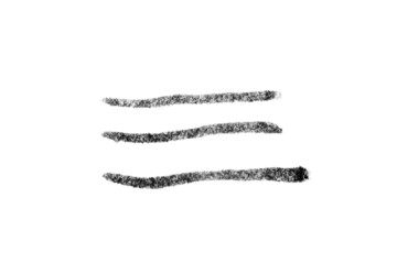 Black color watercolor handdrawing as square line brush on white paper background