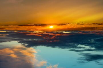Plakat Clouds of sunset or sunrise, background sky , good morning