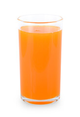 glass of orange juice on white background