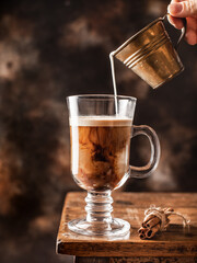 Coffee with milk. Latte.