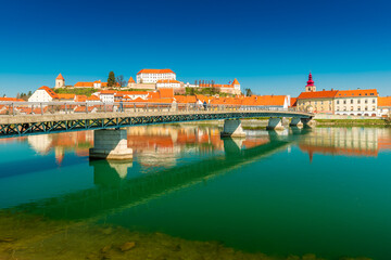 Picturesque panorama of the ancient Slovenian town of Ptuj, Slovenia