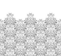 Wallpaper in the style of Baroque. Modern vector background. White and gray floral ornament. Graphic pattern for fabric, wallpaper, packaging. Ornate Damask flower ornament