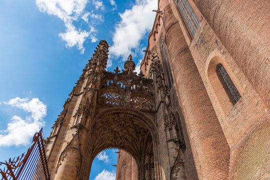 The Sainte Cécile cathedral and the baldachin in Albi, in the Tarn, in Occitanie, France