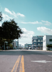 Fototapeta na wymiar road street Miami Florida buildings usa 