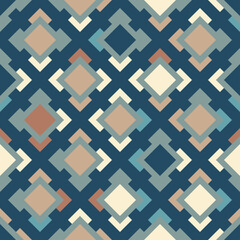 Abstract seamless geometric pattern of rhombuses and diagonals. Vector illustration