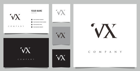 Initial VX logo and business card