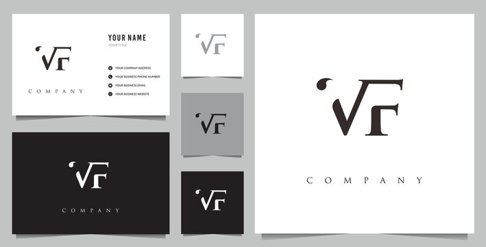 Initial VF logo and business card