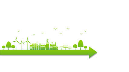 Go green with Eco friendly and Sustainability development, Save the world, Environmental and Ecology concept, Vector illustration © flyalone