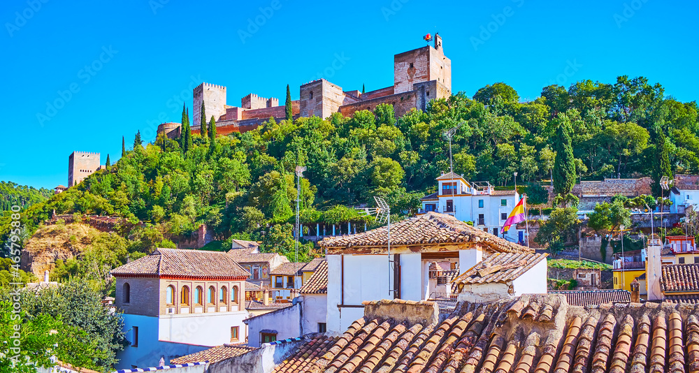 Poster Alhambra Fortress atop the Sabika Hill, Granada, Spain