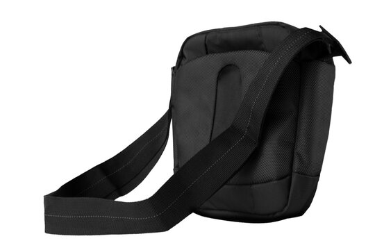 black shoulder bag isolated on white background