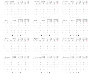 calendario España 2022 oficina