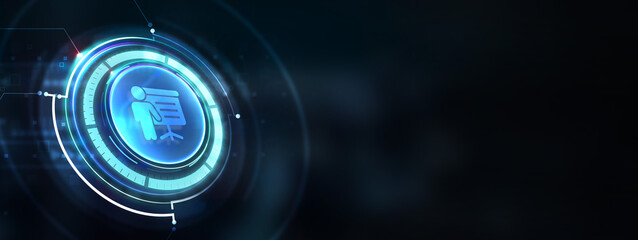 Business, Technology,Internet and network concept. E-learning Education Internet Technology Webinar Online Courses concept.3d illustration