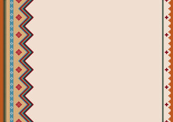 Native american pattern. Boho, ethnic tribal background with copy space for text. For brochure, banner, card, restaurant menu. Cinco de Mayo decor. Native Mexican vector pattern.