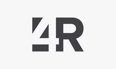 4R logo concept isolated on white background.