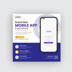 Mobile app promotion social media post instagram banner and web banner For Social media advertising	
