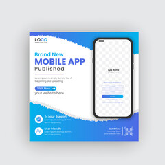 Mobile app promotion social media post instagram banner and web banner For Social media advertising	
