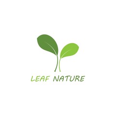 green leaf ecology nature element vector icon