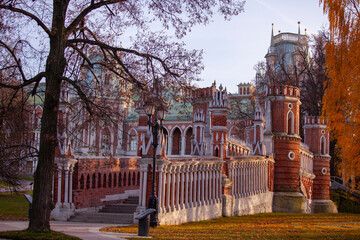 park complex in tsaritsyno golden autumn in sunny weather