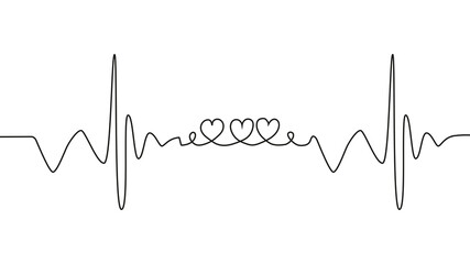 love lettering heartbeat design positive motivational optimist heart love.