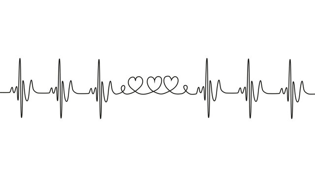 love lettering heartbeat design positive motivational optimist heart love.
