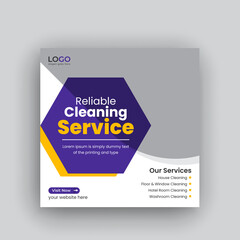 Cleaning Service Social media banner instagram post and web banner template Premium Vector