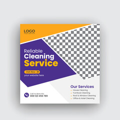 Obraz premium Cleaning Service Social media banner instagram post and web banner template Premium Vector