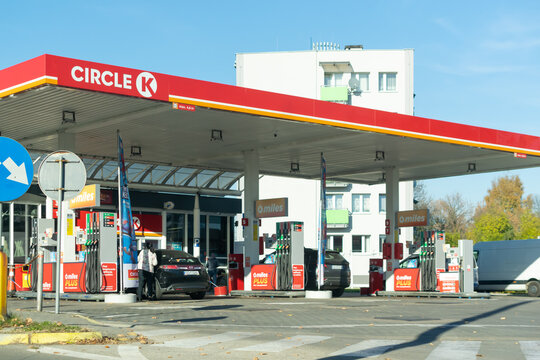 Sosnowiec, Poland -28.10.2021- Circle K petrol station in Sosnowiec