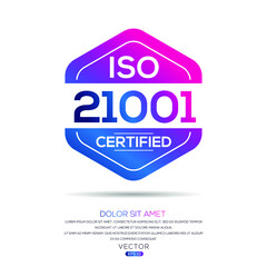 Creative (ISO 21001) Standard quality symbol, vector illustration.