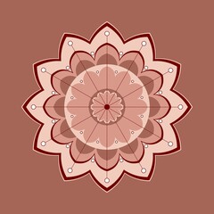  decorative ornament, illustration of a flower, stylized flower, mandala with beige tones, beautiful flower for logo