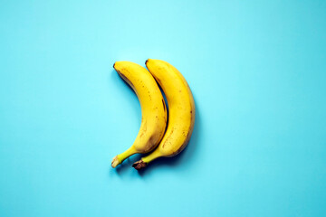 LGBT love concept, two bananas lie side by side, a symbol of male love.