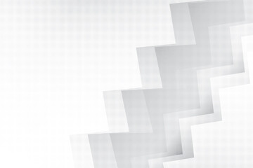Fototapeta premium Abstract white and gray color, modern design background with geometric shape. Vector illustration.
