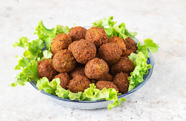 Vegetarian dish - falafel balls from spiced chickpeas