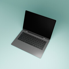 premium laptop 3D illustration upper look