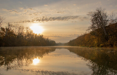 Beautiful landscapes by the reservoir