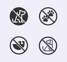 No dogs sign line vector icon