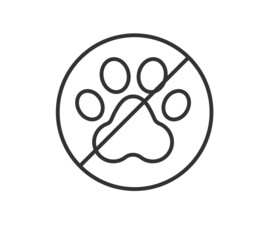 No dogs sign line vector icon