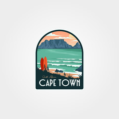 cape town national park logo patch vector illustration design, south africa national park badge design